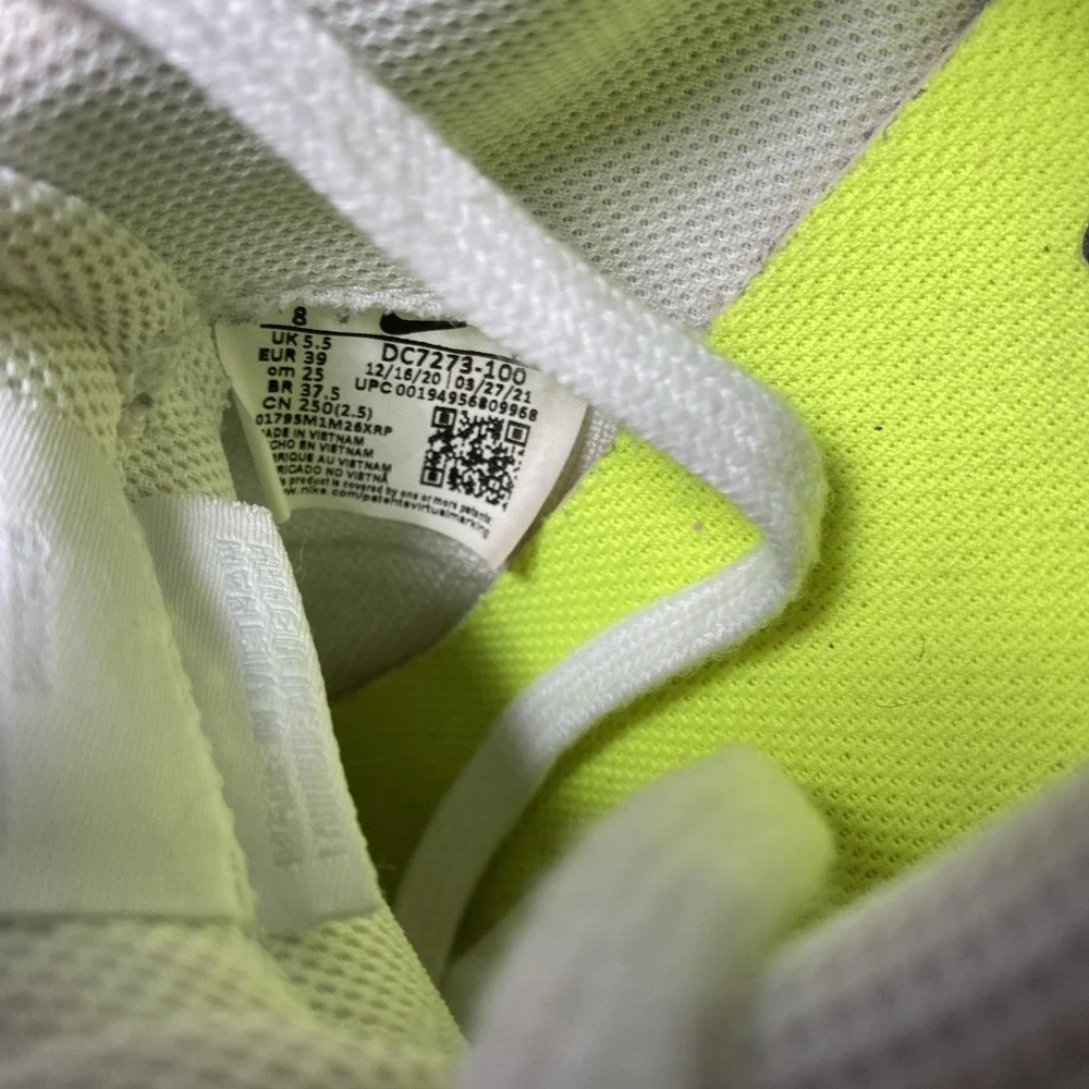 Nike Air Force‎ 1 Crater Flyknit White Pure Platinum DC7273-100 Womens Size 8
